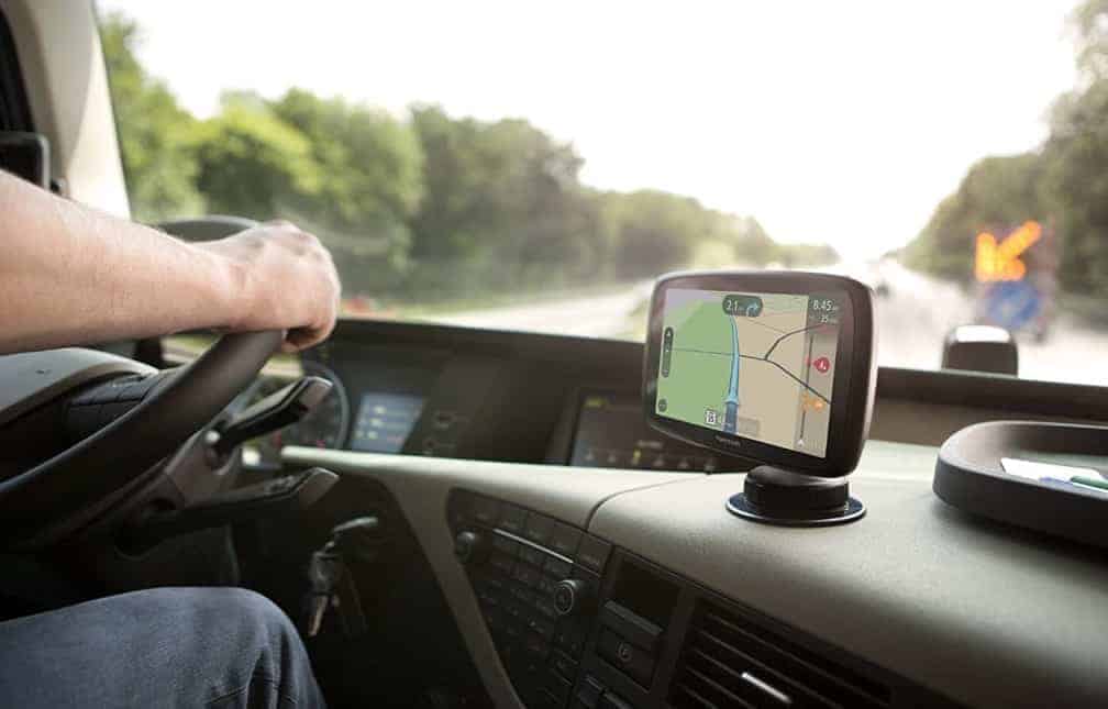 Tomtom mounted on the dashboard